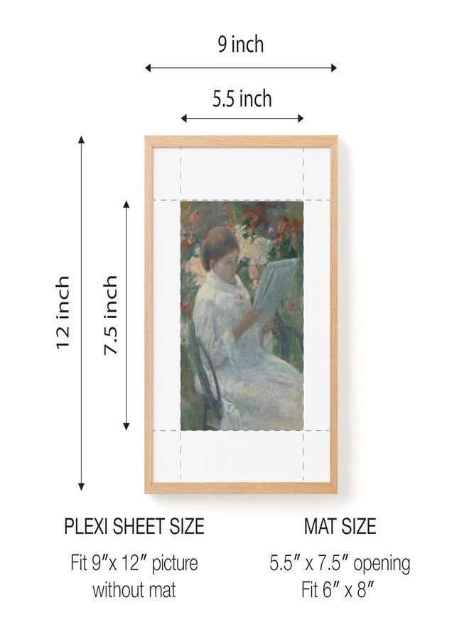 TONES FRAME DESIGN Solid Oak Wood 9x12 Natural Picture Frame Matted to 6x8 Photo Frame for Wall Home Decor - Image 2